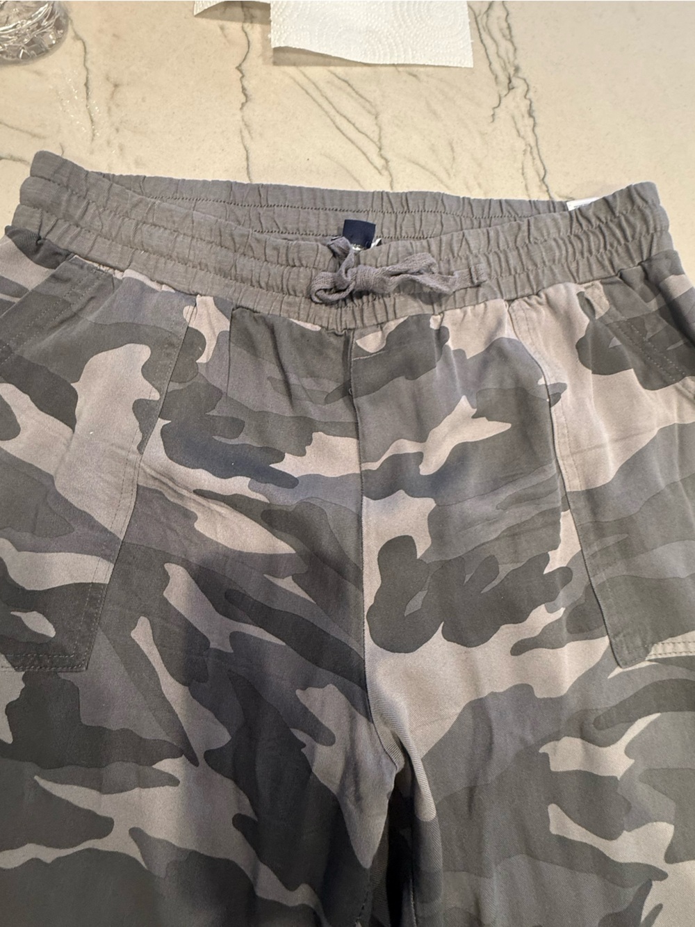 Splendid Gray Camo Joggers XL | 100% Rayon Lounge Pants Elastic Waist - Picture 11 of 16